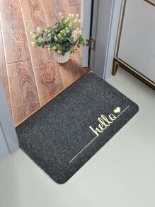 1 tấm thảm cửa thêu chữ cái - Màu xám đen - Xem 1