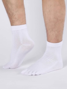 5pairs/pack Men's Mid-calf Five Toe Socks For Autumn And Winter, Breathable, Anti-odor And Anti-slip