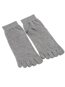 5pairs/pack Men's Mid-calf Five Toe Socks For Autumn And Winter, Breathable, Anti-odor And Anti-slip