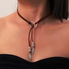 Vòng cổ lá bùa - màu nâu - Xem 1