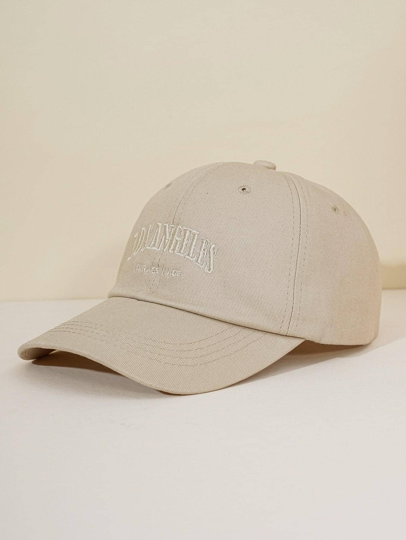 Y2k Unisex Thêu Chữ Los Angeles Mũ Bóng Chày Thoáng Khí Chống Nắng, Kiểu Dáng Thời Trang Và Đa Năng Cho Trang Phục Thường Ngày - Màu Khaki - Xem 1