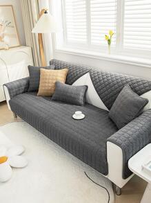 Bộ 1 Khăn Sofa chống trượt có chi tiết chần bông, Đệm ghế Sofa Polyester màu xám đậm, Hoàn hảo cho tất cả các mùa - Màu xám đen - Xem 7