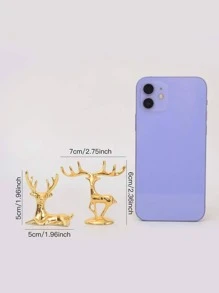 2入組鹿設計裝飾工藝品金色創意鋅合金家居裝飾藝術裝飾品 - 金色 - 查看 5