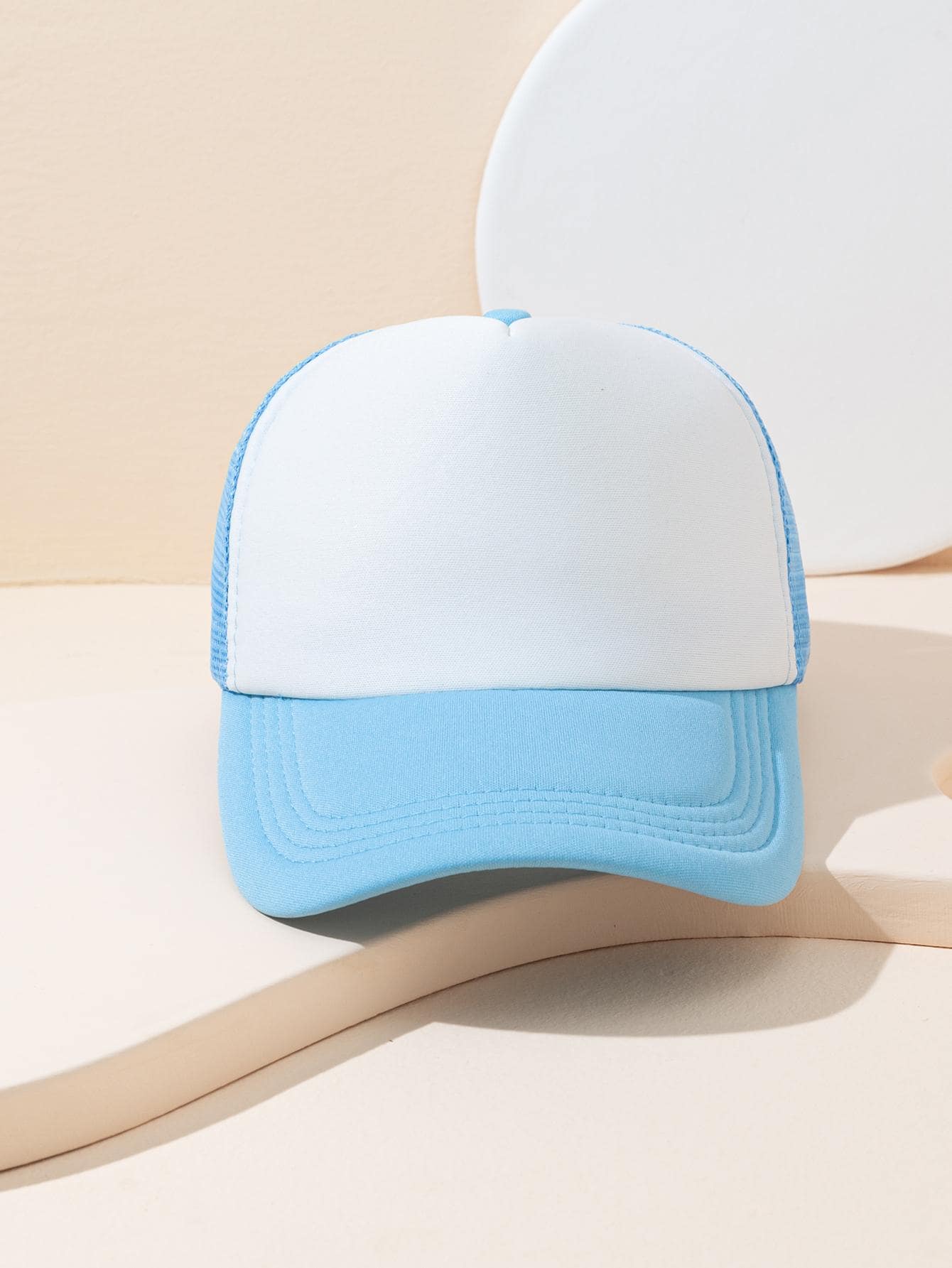 1入組男士雙色休閒網眼棒球帽適用於日常生活 - 淺藍色 - 查看 1