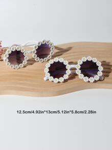 1pair Daisy Design Party Glasses Cute Shades Beach Accessories For Summer Beach Vacation,Outdoor,Travel - Multicolor - View 4