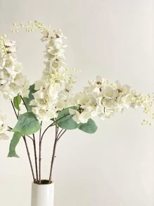 1pc Artificial Flower Stem, White Polyester Fake Flower For Home Decor - White - View 5