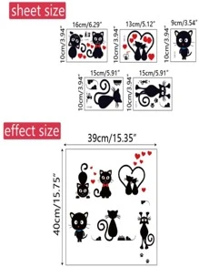 5pcs Cartoon Cat Pattern Switch Wall Sticker