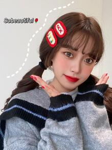 5 cái Clip đính hoa dễ thương thêu hoa và quả anh đào cho nữ, để trang trí - Nhiều màu - Xem 2