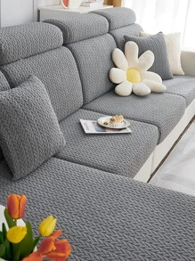 1入组提花彈力沙發座套客廳深灰色滌綸沙發座防塵套 - 深灰色 - 查看 1