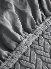 1入组提花彈力沙發座套客廳深灰色滌綸沙發座防塵套 - 深灰色 - 查看 8