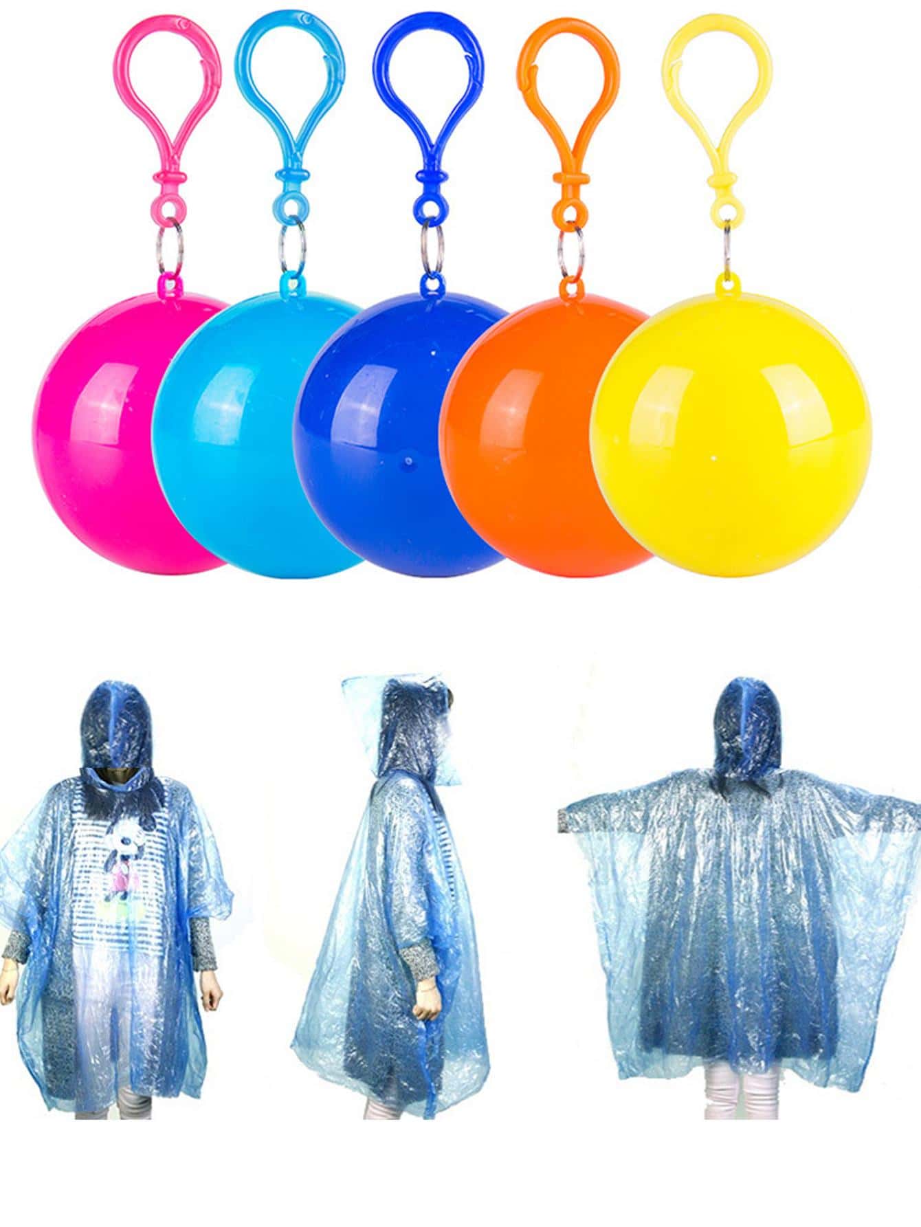 1 Miếng Dùng một lần Áo mưa Với Nhựa Trái bóng Áo mưa , Dài & Có thể mang đi Trong suốt Áo mưa Đối với Các hoạt động ngoài trời , Màu sắc tùy ý - Màu vàng - Xem 1