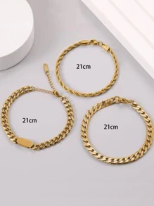 3Pcs Men's Fashionable Innovative Titanium Steel High-End Bracelet, Gift Stainless Steel Jewelry Gift For Men Fashionable