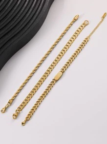 3Pcs Men's Fashionable Innovative Titanium Steel High-End Bracelet, Gift Stainless Steel Jewelry Gift For Men Fashionable