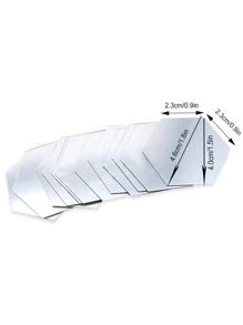 12 piezas de Espejo Decorativo de PMMA, Diseño Geométrico Moderno Pegatina de Espejo para Decoración de Pared del Hogar, Decoración de Habitación, Espejo de Pared, Espejo para Habitación, Decoración del Hogar, Decoración de Baño, Decoración de Sala de Estar - Plateado - Ver 5