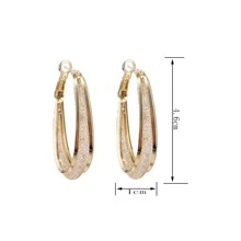 1pair New Fashion Square Hoop Earrings, Retro & Minimalist Style Birthday Gift