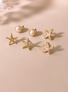Fashionable Versatile Personalized Beach Vacation Style Simple Starfish Earrings, Suitable For Beach And Everyday Wear