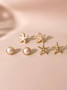 Fashionable Versatile Personalized Beach Vacation Style Simple Starfish Earrings, Suitable For Beach And Everyday Wear