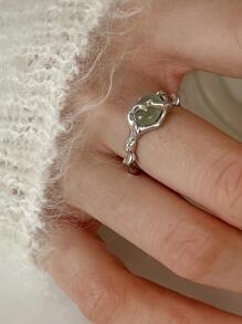 1pc Fashionable Oval Decor Cuff Ring For Women For Daily Decoration