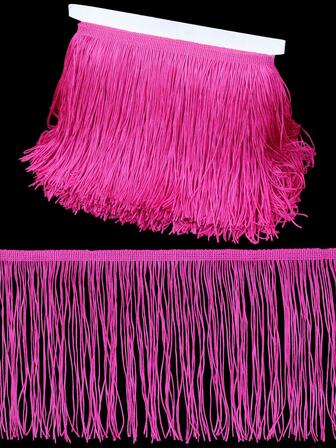 吋寬 10 碼長蕾絲修剪流蘇帶聚酯纖維流蘇服裝配件、拉丁婚紗、DIY 燈罩裝飾