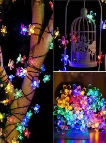1pc 20/30/50/100 LED 5/6.5/7/12m Sakura Solar Powered Outdoor String Lights Fall Decor House Decor Outdoor Decor