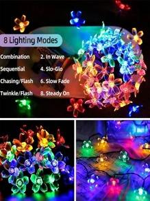 1pc 20/30/50/100 LED 5/6.5/7/12m Sakura Solar Powered Outdoor String Lights Fall Decor House Decor Outdoor Decor