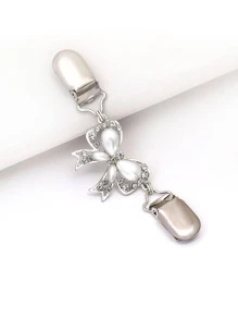 1pc Rhinestone & Bow Decor DIY Decoration - Silver - View 3