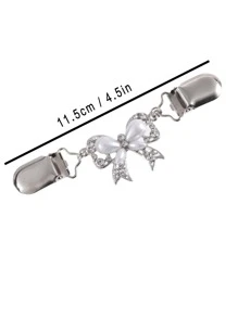 1pc Rhinestone & Bow Decor DIY Decoration - Silver - View 5