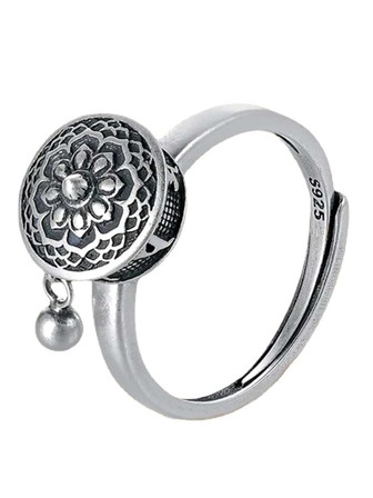 1入組時尚銅花朵裝飾戒指適合女士適用於日常生活