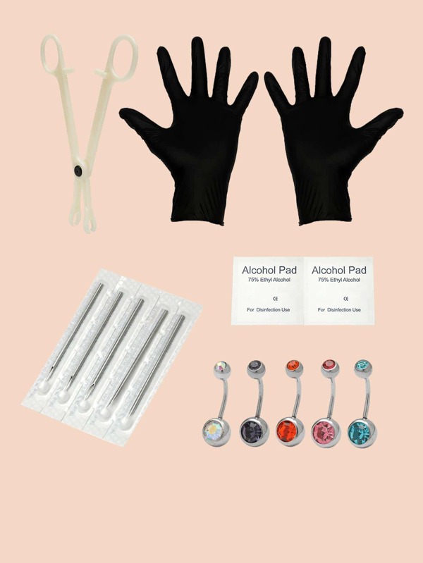 1set Body Puncture Tool Set Umbilical Ring Selfuse Puncture Tool Navel