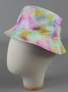 1入組女士紮染兩面可戴休閒漁夫帽適用於戶外 - 彩色 - 查看 2