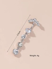 1 chiếc nhẫn rốn nữ cao cấp có chi tiết kim cương giả - Bạc - Xem 4
