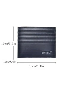 SHABILI Letter Embossed Design Small Wallet Fold Over - Navy Blue - View 5