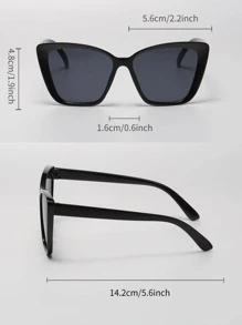 2pcs Retro Cat Eye Frame Bohemian Style Plastic Decorative Fashion Glasses, Women's Beach Accessories, Basic Style, Suitable For Autumn/Winter Women's Clothing, Business Casual, Summer Beach Vacation, Outdoor Activities, Travel Gifts - Multicolor - View 5