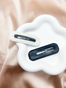 2 chiếc phụ nữ khâu chi tiết kẹp tóc thông thường để trang trí tóc - trắng - Xem 3