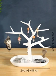 1入組樹設計首飾收納架 - 白色 - 查看 3