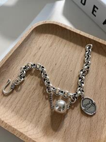 1 Pc Bracelet Rock Hip Hop Vintage Creative Good Luck Thick Chain Tassel Beads Party Jewelry Gifts