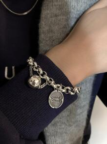 1 Pc Bracelet Rock Hip Hop Vintage Creative Good Luck Thick Chain Tassel Beads Party Jewelry Gifts