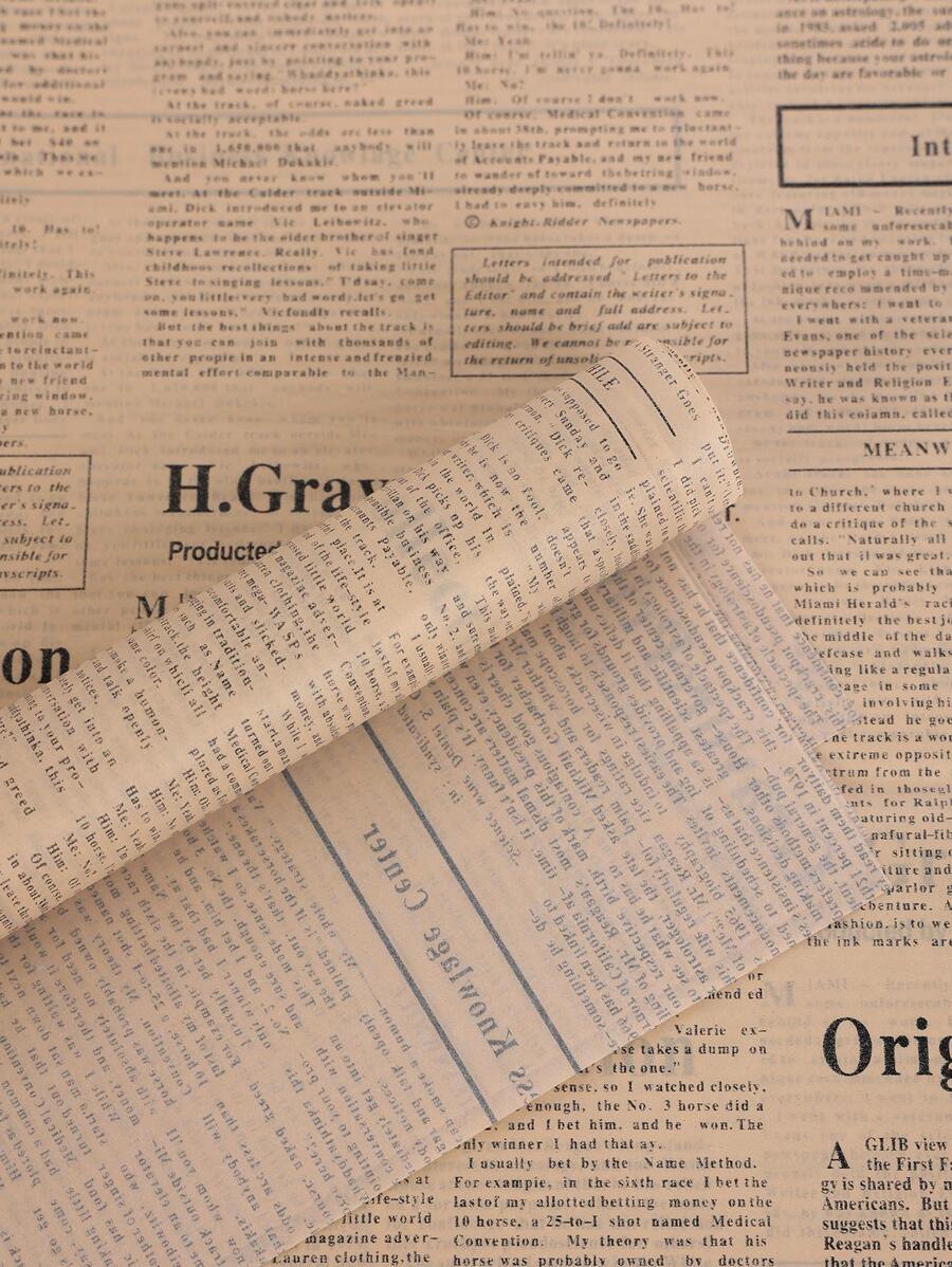 20 张字母图案礼品包装纸，复古卡其色花朵包装纸，适合 DIY - 卡其色 - 查看 1