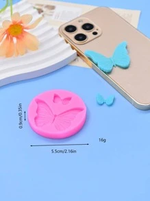 1入組蝴蝶設計DIY矽膠粉色的圓形創意矽膠肥皂模具適用於DIY - 粉色 - 查看 3