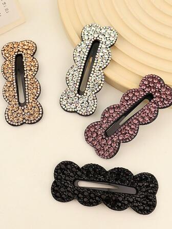 4入組水鑽裝飾髮夾