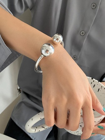 1pc Fashion Copper Ball Decor Cuff Bangle For Women For Daily Life