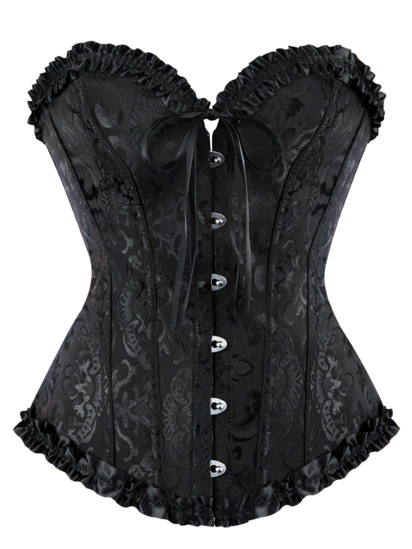 1 pieza Corsé/Bustier de mujer, lencería moldeadora de cintura estrecha con cordones, adecuado para disfraz de Halloween