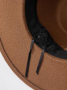 Men Solid Fedora Hat - Camel - View 5