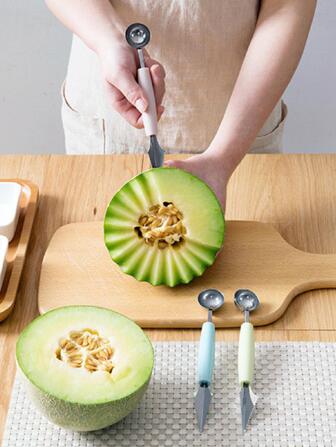 1 pieza Bola de melón de acero inoxidable melón moderno doble cabeza para cocina