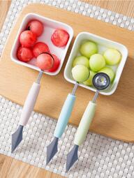 1pc Stainless Steel Melon Scoop, Modern Double Head Melon Baller For Kitchen