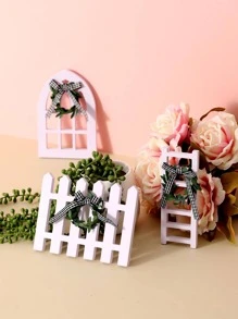 Nơ Trang Trí Bậc Thang Thiết Kế Vườn Tượng, Đồ Trang Trí Sân Vườn Bằng Gỗ Cho Sân Vườn - trắng - Xem 4