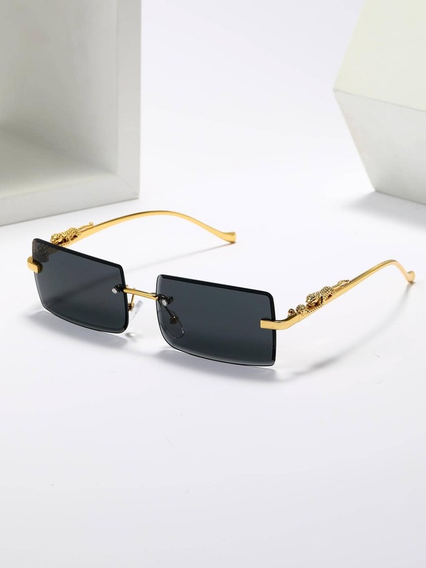 Men Square Lens Rimless Sunglasses SHEIN USA