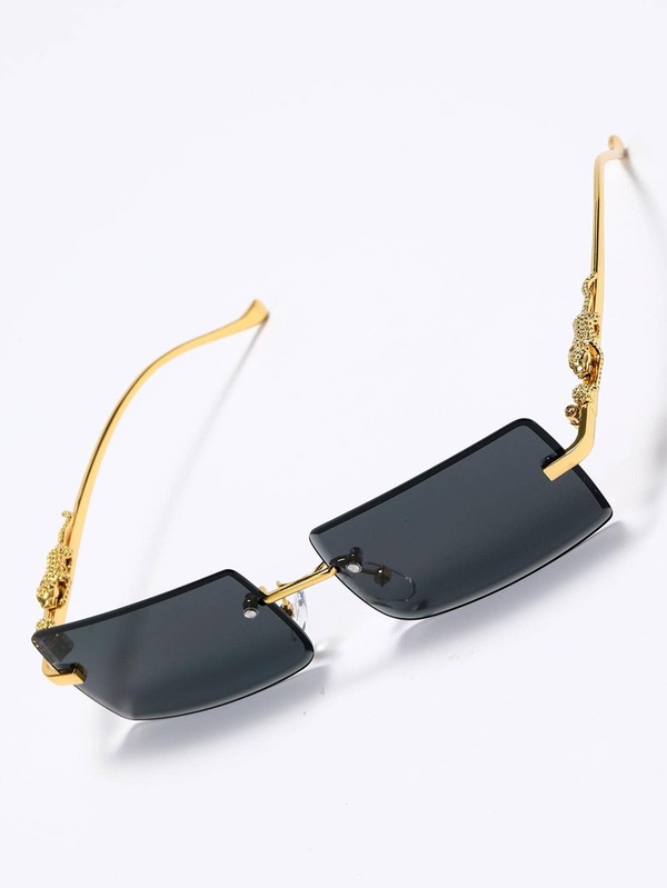 Men Square Lens Rimless Sunglasses SHEIN USA