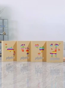 1 Chữ Đồ Họa Rỗng Ra Album Ảnh Đơn Giản Di Động Nhiều Lớp Thẻ Hình Ảnh Dành Cho Ảnh, lưu Trữ Thẻ - Nhiều màu - Xem 5