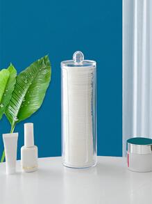 1 pieza Caja de almacenamiento de almohadillas faciales portátil transparente - transparente - Ver 1